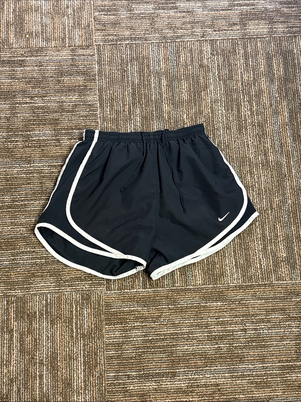 Nike Women’s Black Athletic Shorts with White Piping